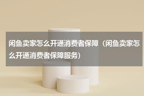闲鱼卖家怎么开通消费者保障（闲鱼卖家怎么开通消费者保障服务）