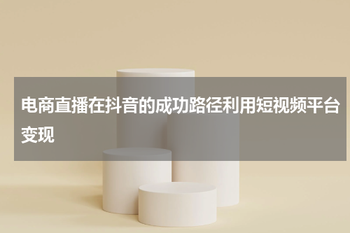电商直播在抖音的成功路径利用短视频平台变现