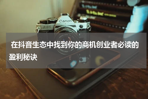  在抖音生态中找到你的商机创业者必读的盈利秘诀