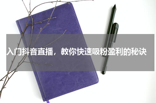  入门抖音直播，教你快速吸粉盈利的秘诀